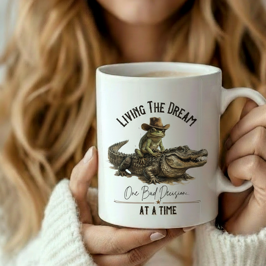 Living the Dream Mug | Funny Coffee Cup | Sarcastic Everyday Gift