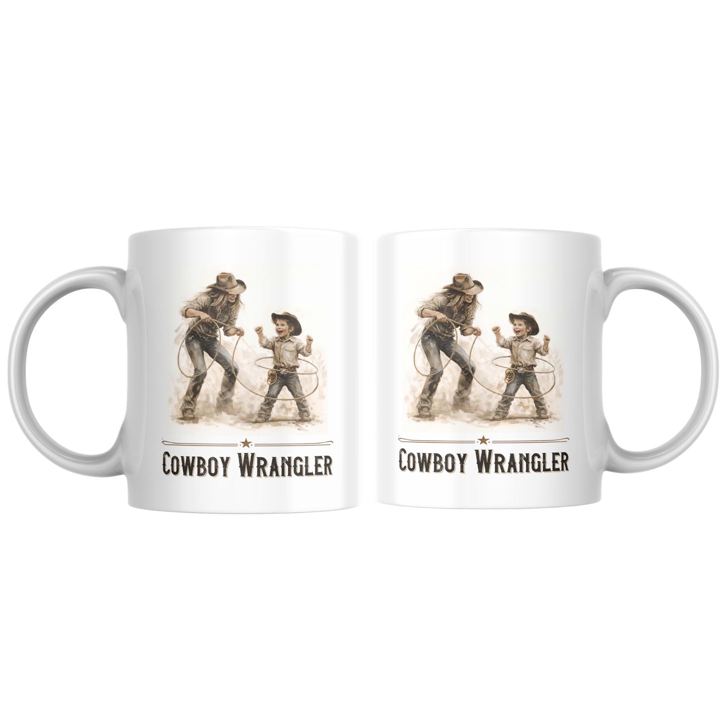 Cowboy Wrangler Mug | Boy Mom Coffee Cup | Relatable Humor Gift