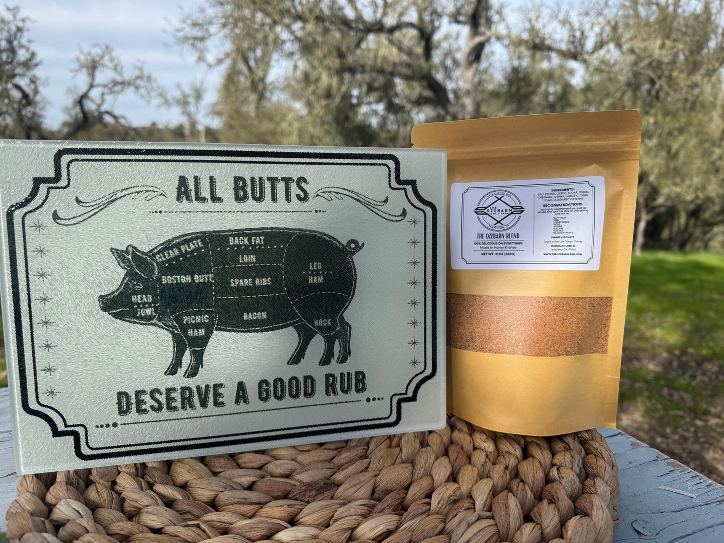 All Butts Deserve a Good Rub Cutting Board | Funny BBQ Glass Cutting Board | FREE Shipping